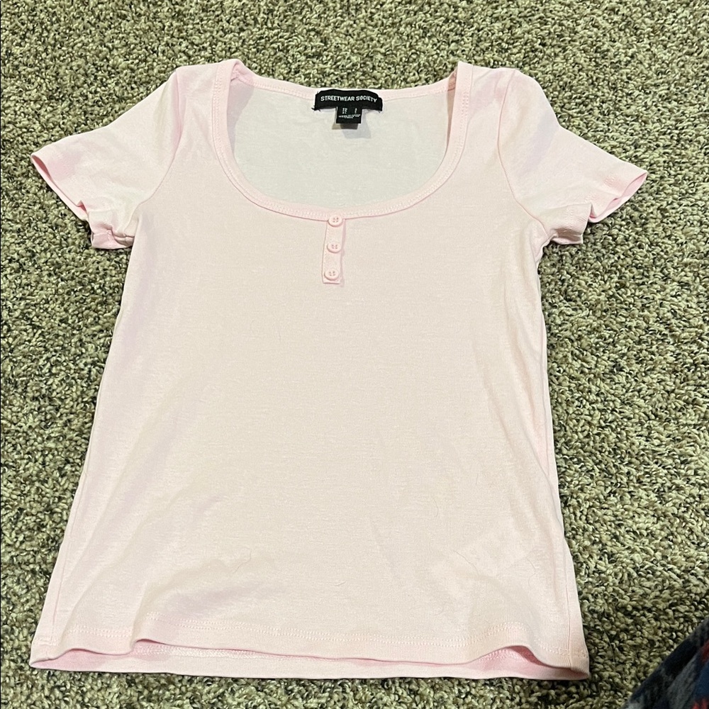 Streetwear Society Light Pink Short Sleeve Top